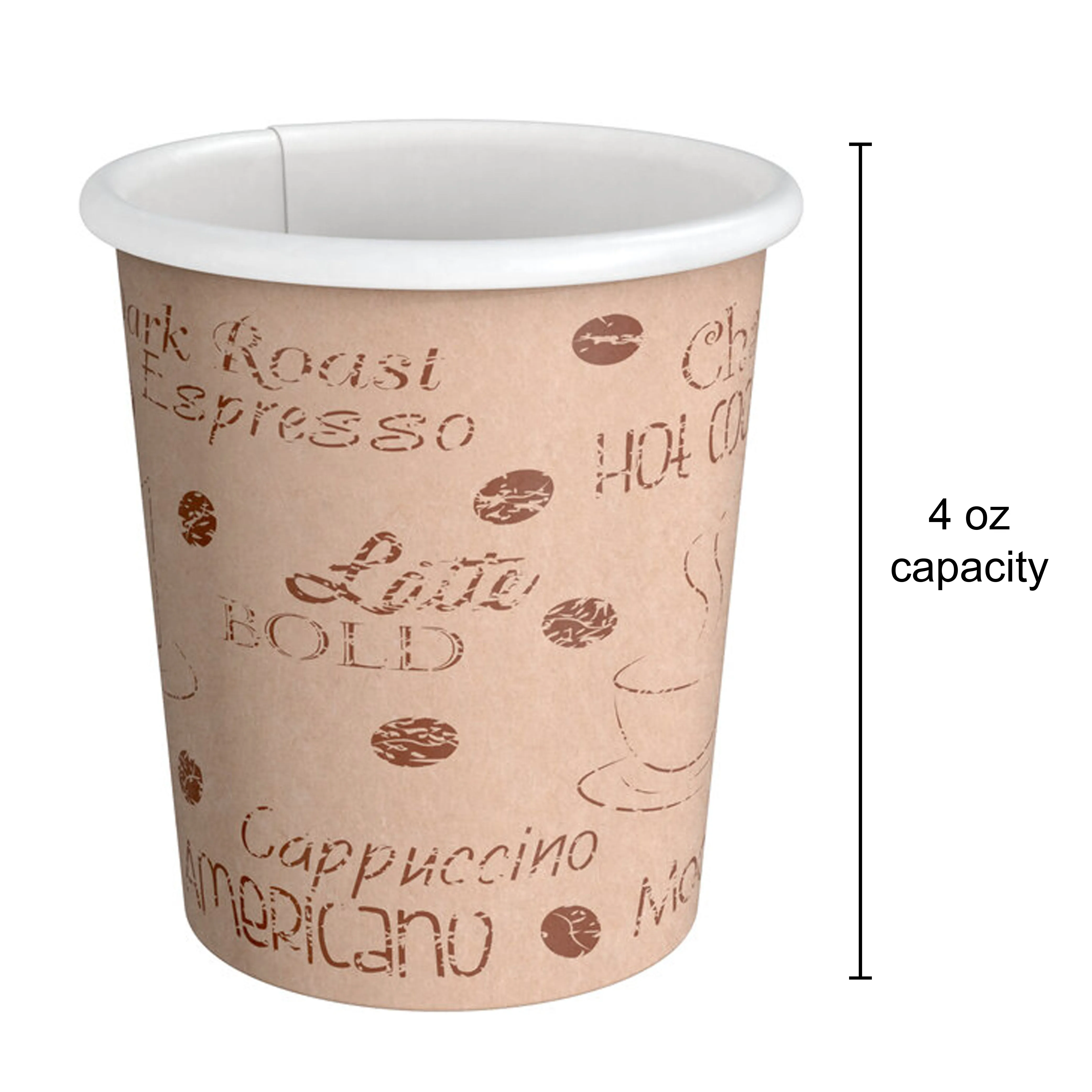 100 count 4 oz. Paper Cups Small Disposable Hot Coffee Espresso Mouthwash Cup