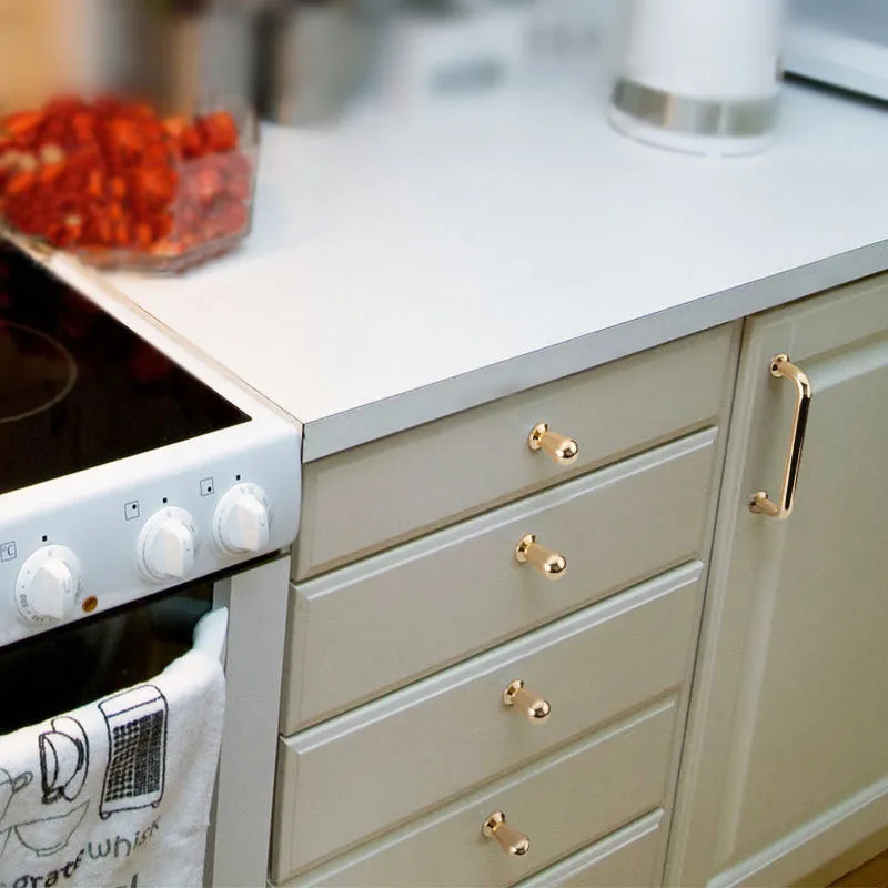 128mm Polished Gold Furniture | Kitchen Bathroom Cabinet Handles | Drawer Bar Handle Pull Knob