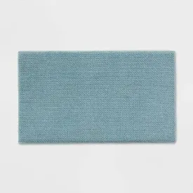 20"x34" Performance Plus Cotton Memory Foam Bath Rug Aqua - Threshold