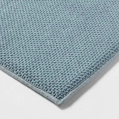20"x34" Performance Plus Cotton Memory Foam Bath Rug Aqua - Threshold