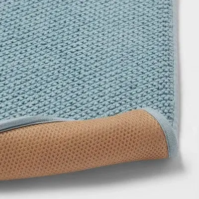 20"x34" Performance Plus Cotton Memory Foam Bath Rug Aqua - Threshold