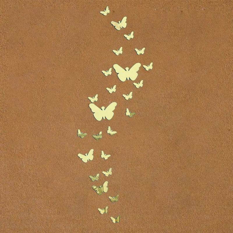 25Pcs Butterflies 3D DIY Mirror Self Adhesive Wall Sticker Durable DIY Simple Decal for Living Room Art Home Decor