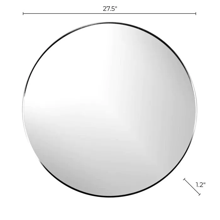28" Round Silver Mirror