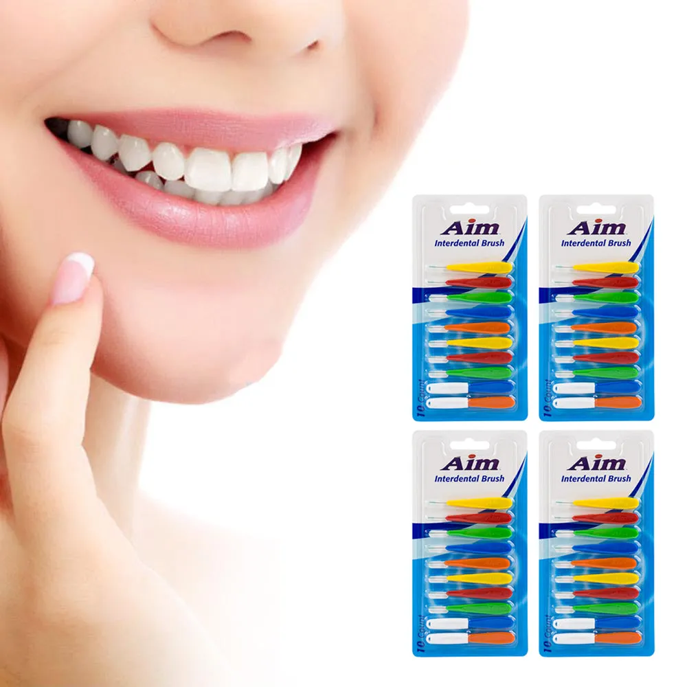 40Pc Interdental Brushes Dental Brush Floss Braces Bridges Tight Teeth Mouthwash