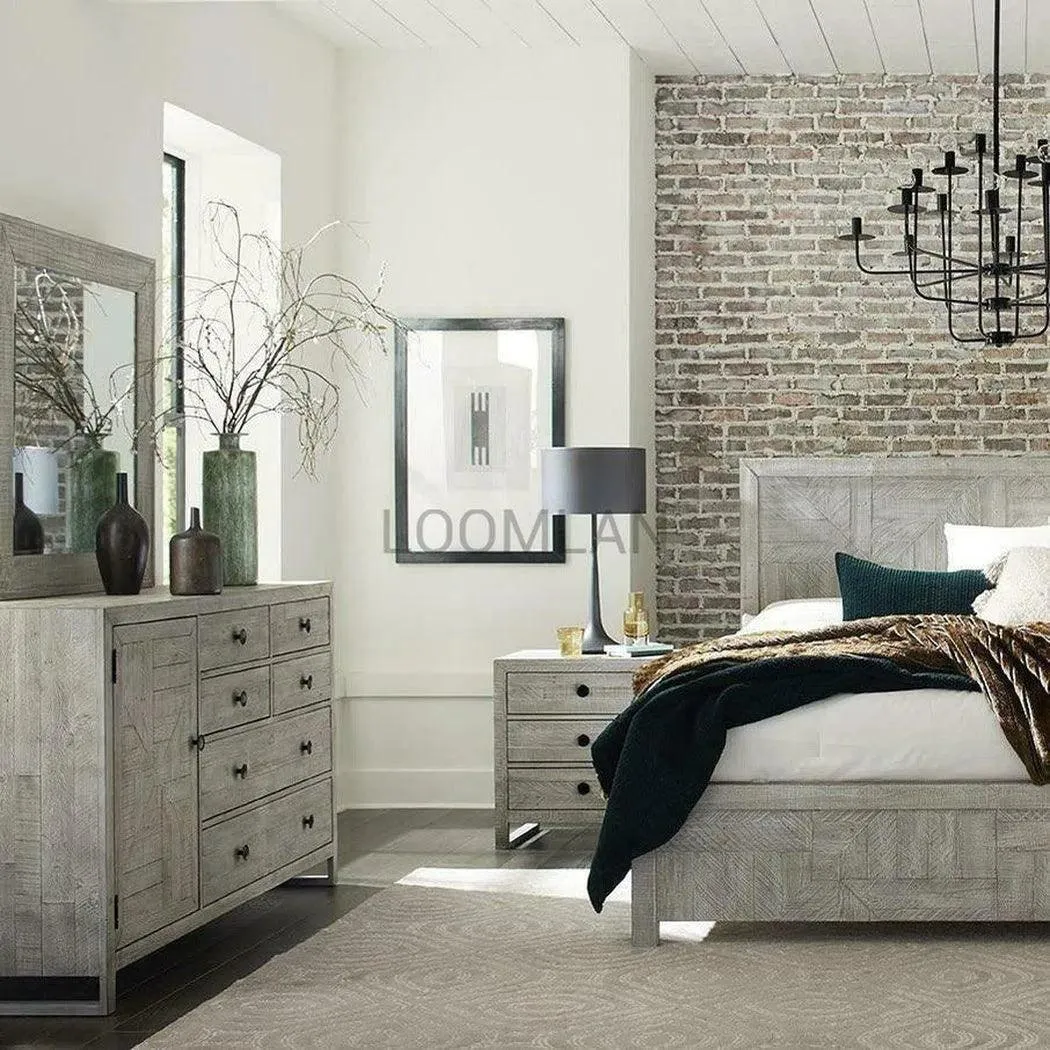68" Reclaimed Pine Wood Serenity Dresser and Mirror