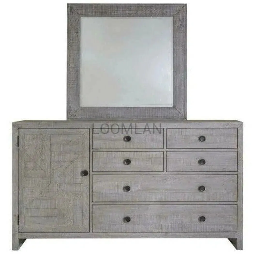 68" Reclaimed Pine Wood Serenity Dresser and Mirror