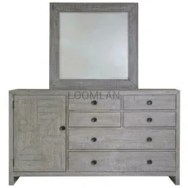 68" Reclaimed Pine Wood Serenity Dresser and Mirror