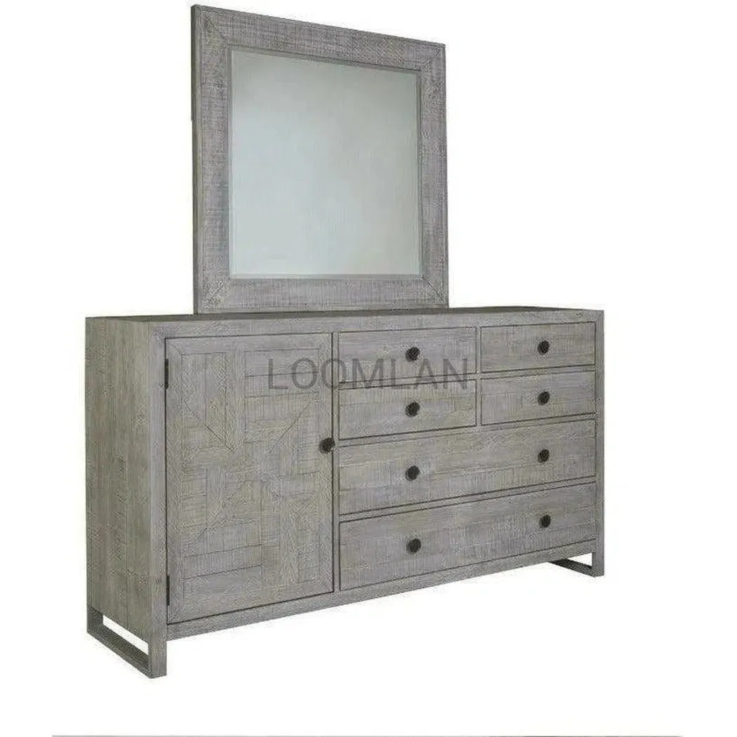 68" Reclaimed Pine Wood Serenity Dresser and Mirror
