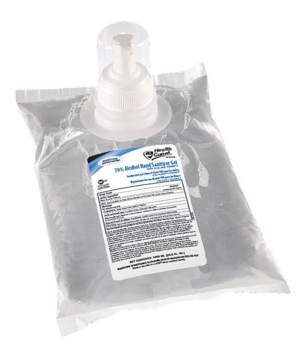 70% Alcohol Hand Sanitizer GEL, 1000 mL Refill, Health Guard 7441, Pack of 6