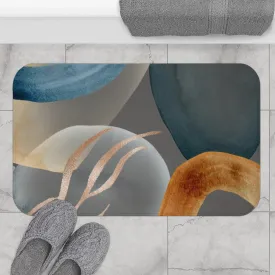 Abstract Bath Mat | Grey Navy Rust