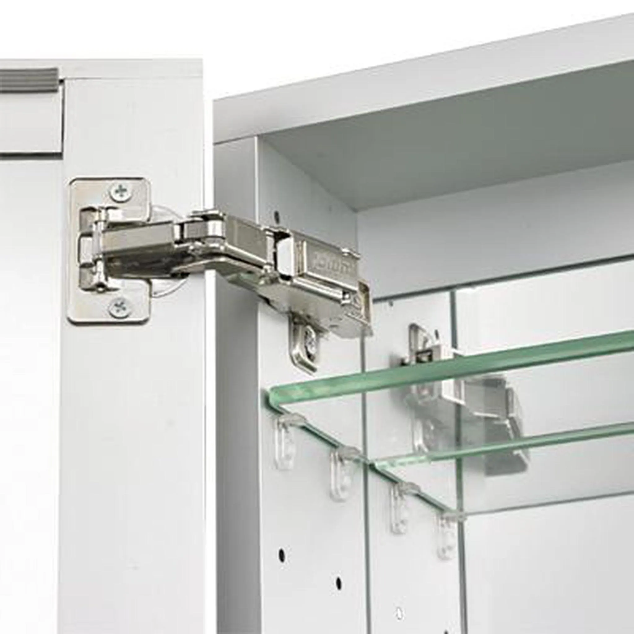 Afina Illume 24" x 30" Recessed Right Hinged Single Door Backlit LED Medicine Cabinet With Inside Electric, Nightlite and Polished Edge Mirror