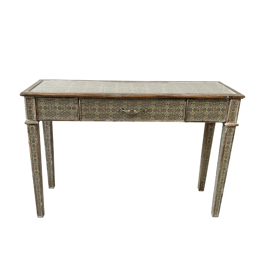 Amira Console Table - Antique Wood Finish
