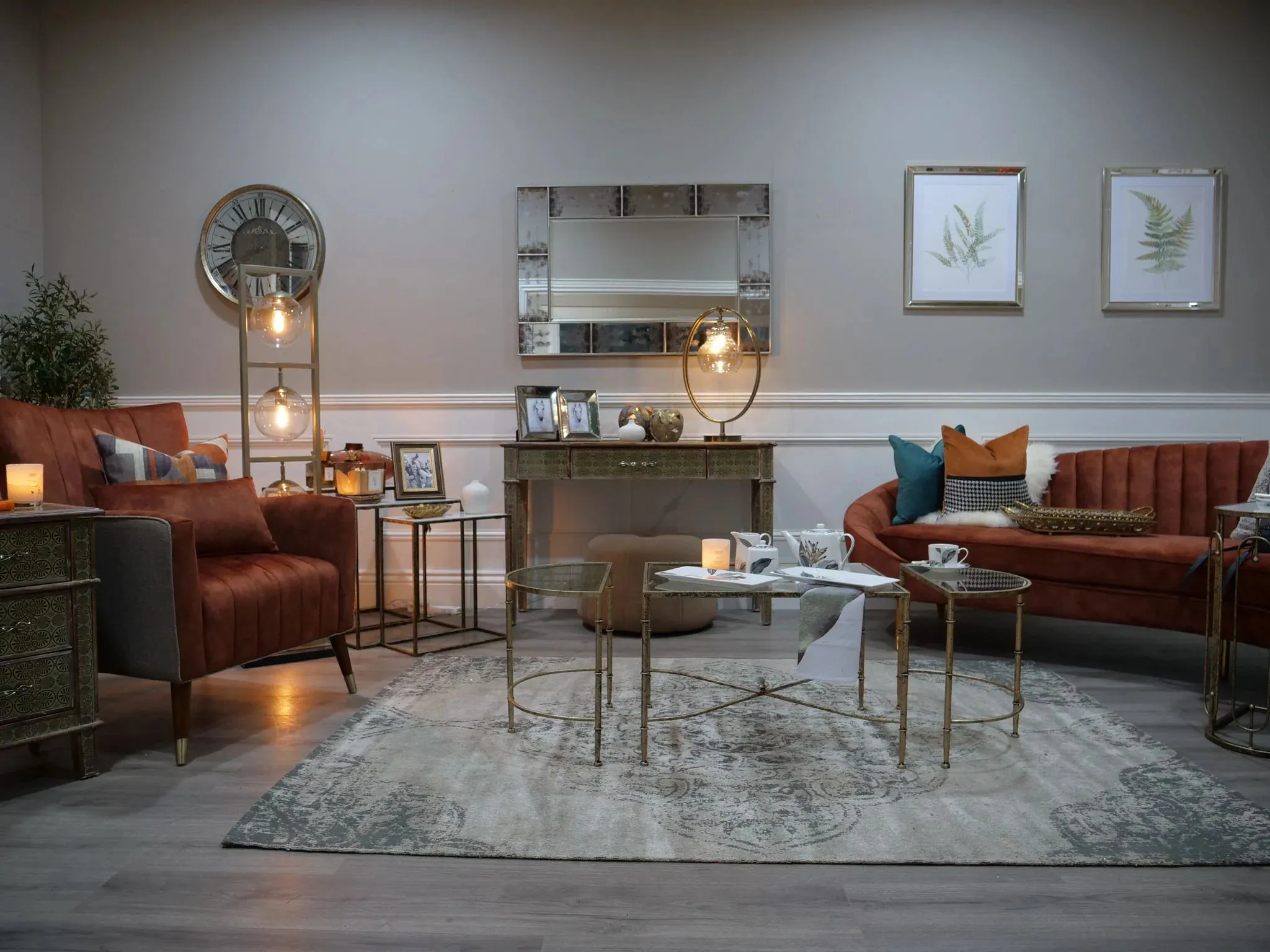 Amira Console Table - Antique Wood Finish