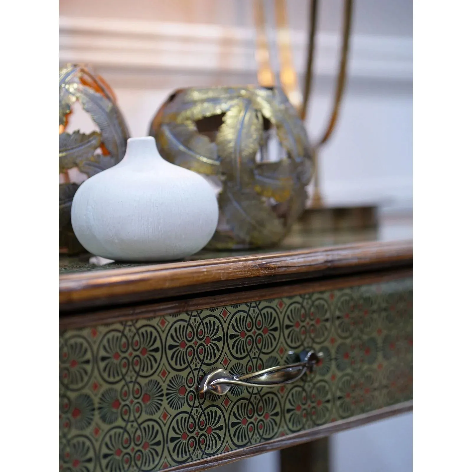 Amira Console Table - Antique Wood Finish