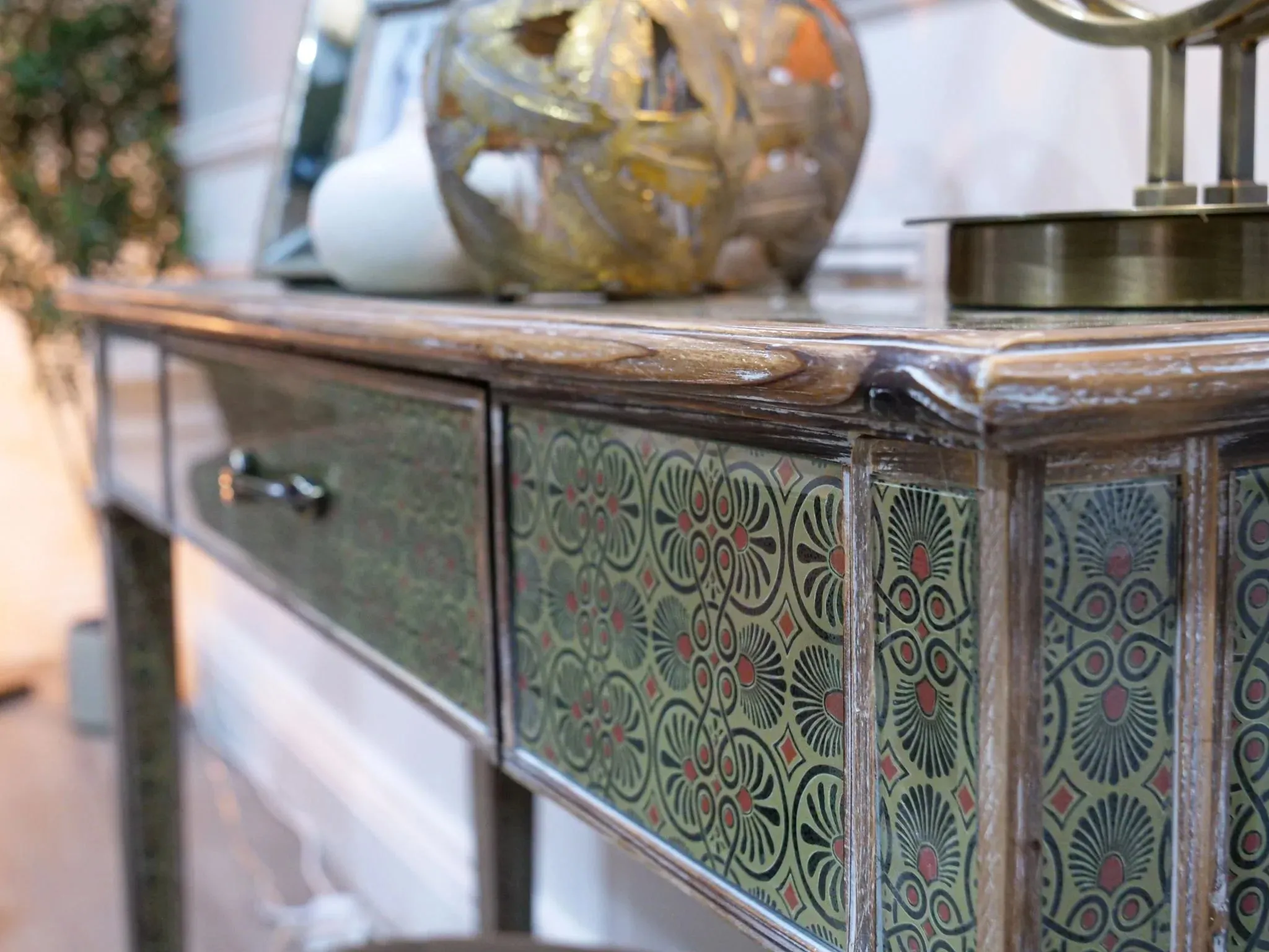 Amira Console Table - Antique Wood Finish