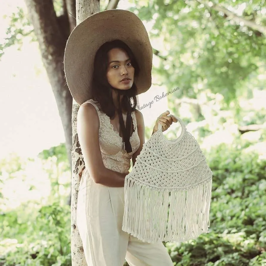 Brunna Co Amer Macrame Fringe Bag