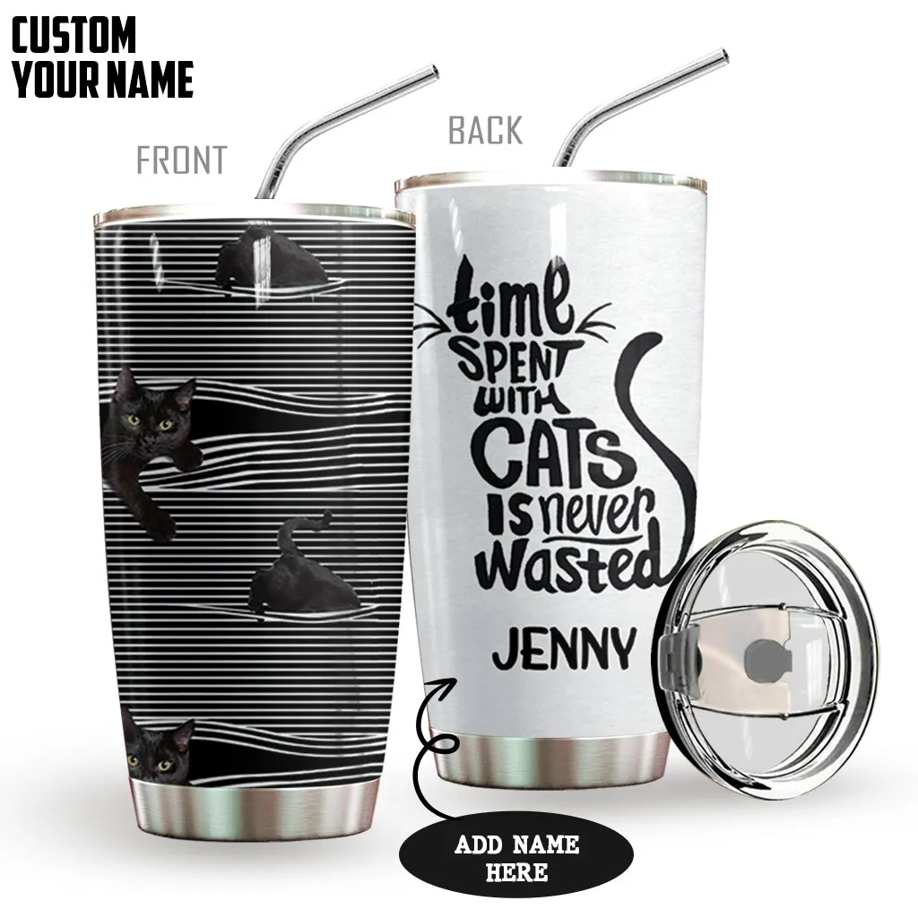 Cat Hiding Personalized Tumbler