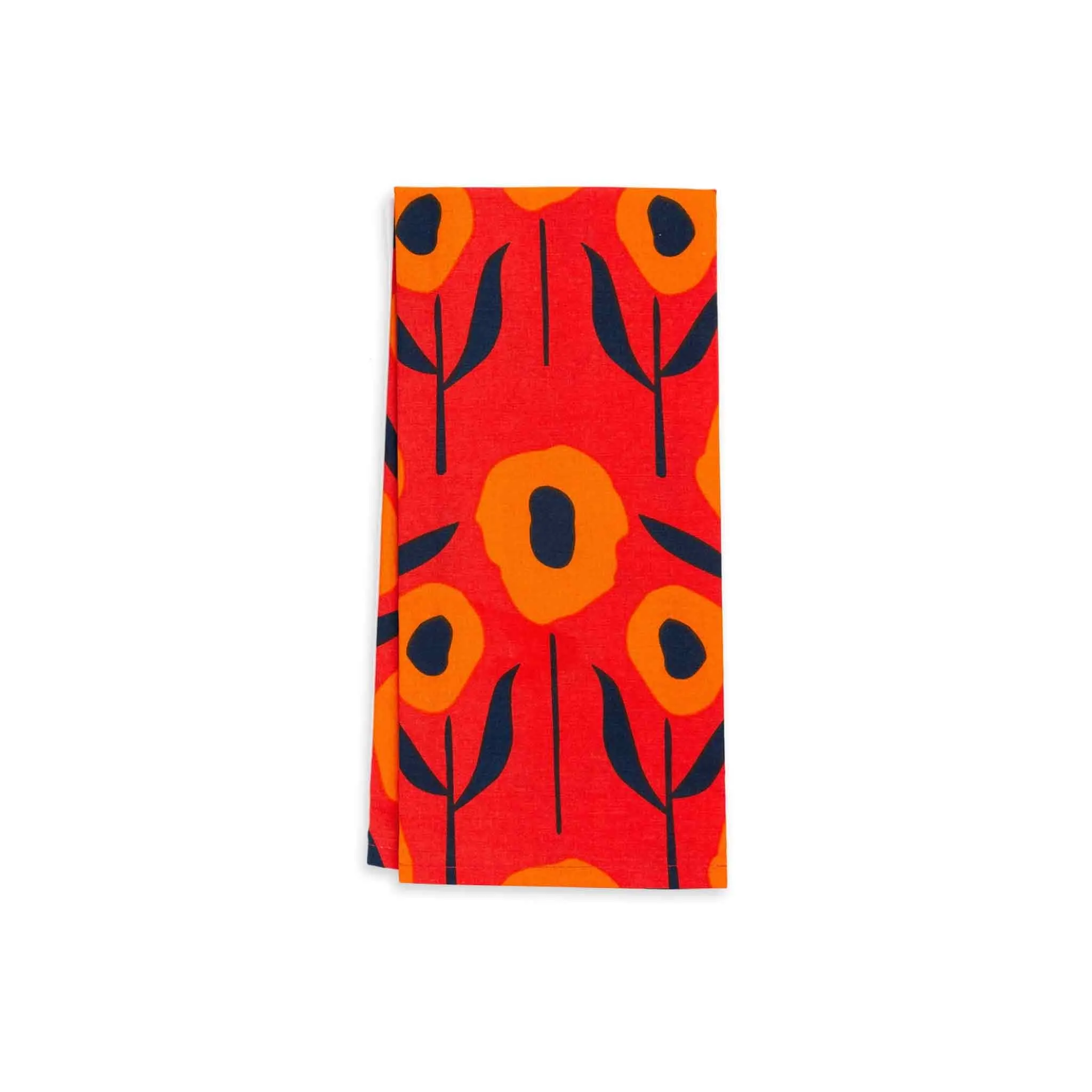 Country Poppies Tea Towel