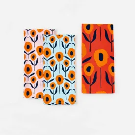 Country Poppies Tea Towel