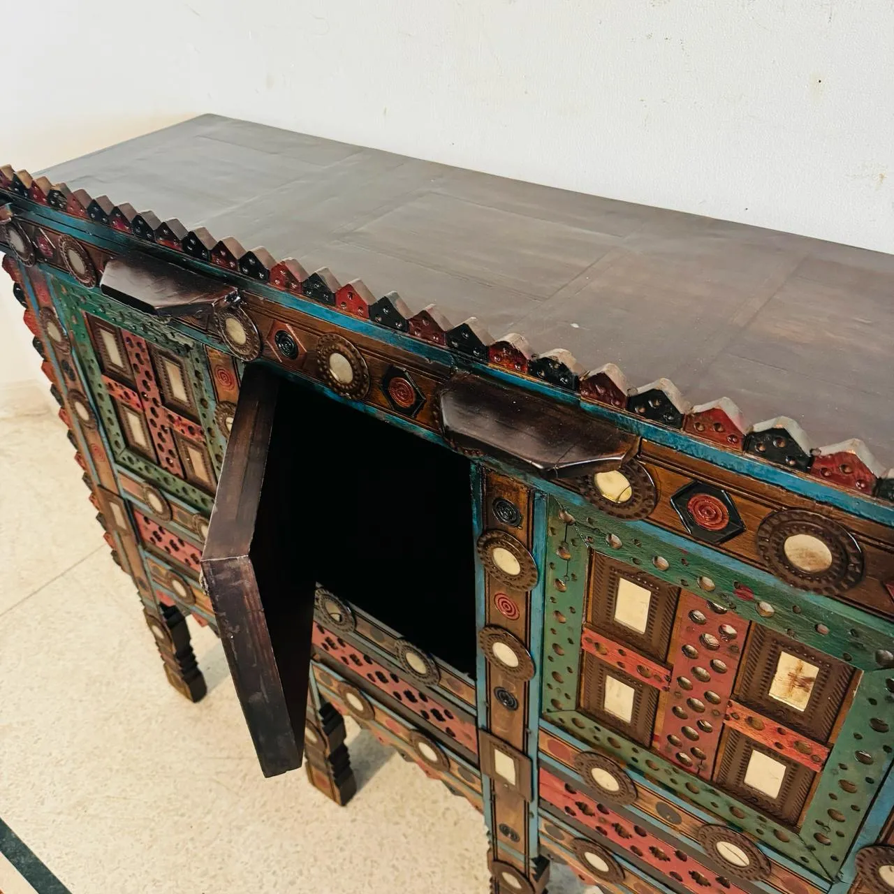 Damachiya :  Mirrorwork  cabinet/ Dowry Chest