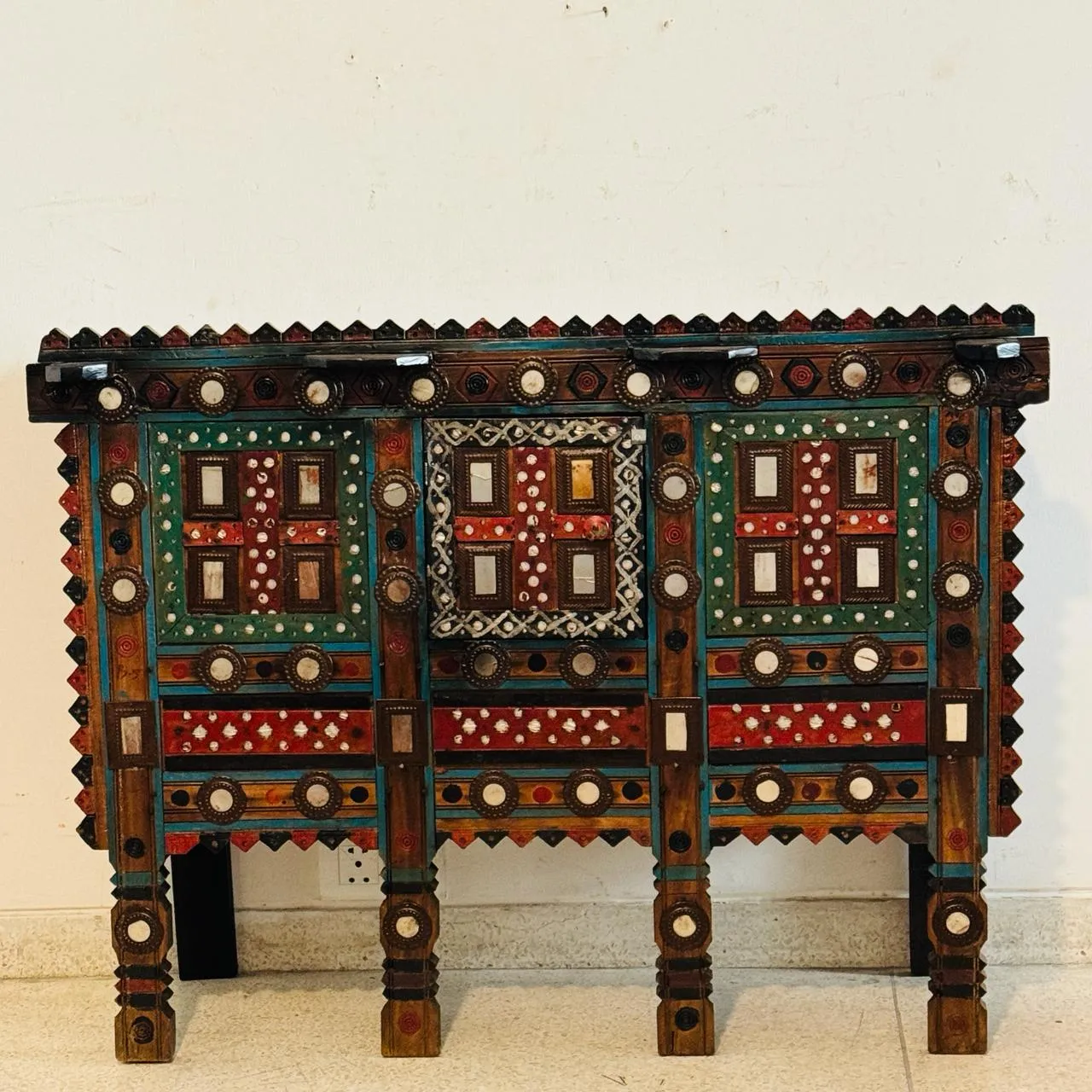 Damachiya :  Mirrorwork  cabinet/ Dowry Chest