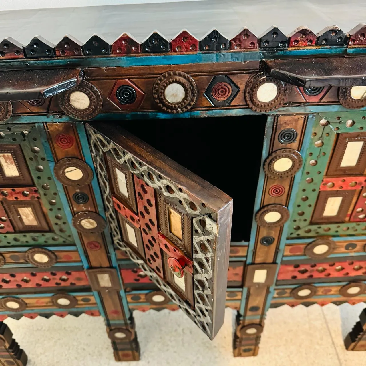 Damachiya :  Mirrorwork  cabinet/ Dowry Chest