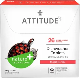 Dishwasher Tablets, Water-Soluble, Anti-Limescale, Plant- and Mineral-Based Formula, Phosphate-free, Vegan and Cruelty-free, Unscented