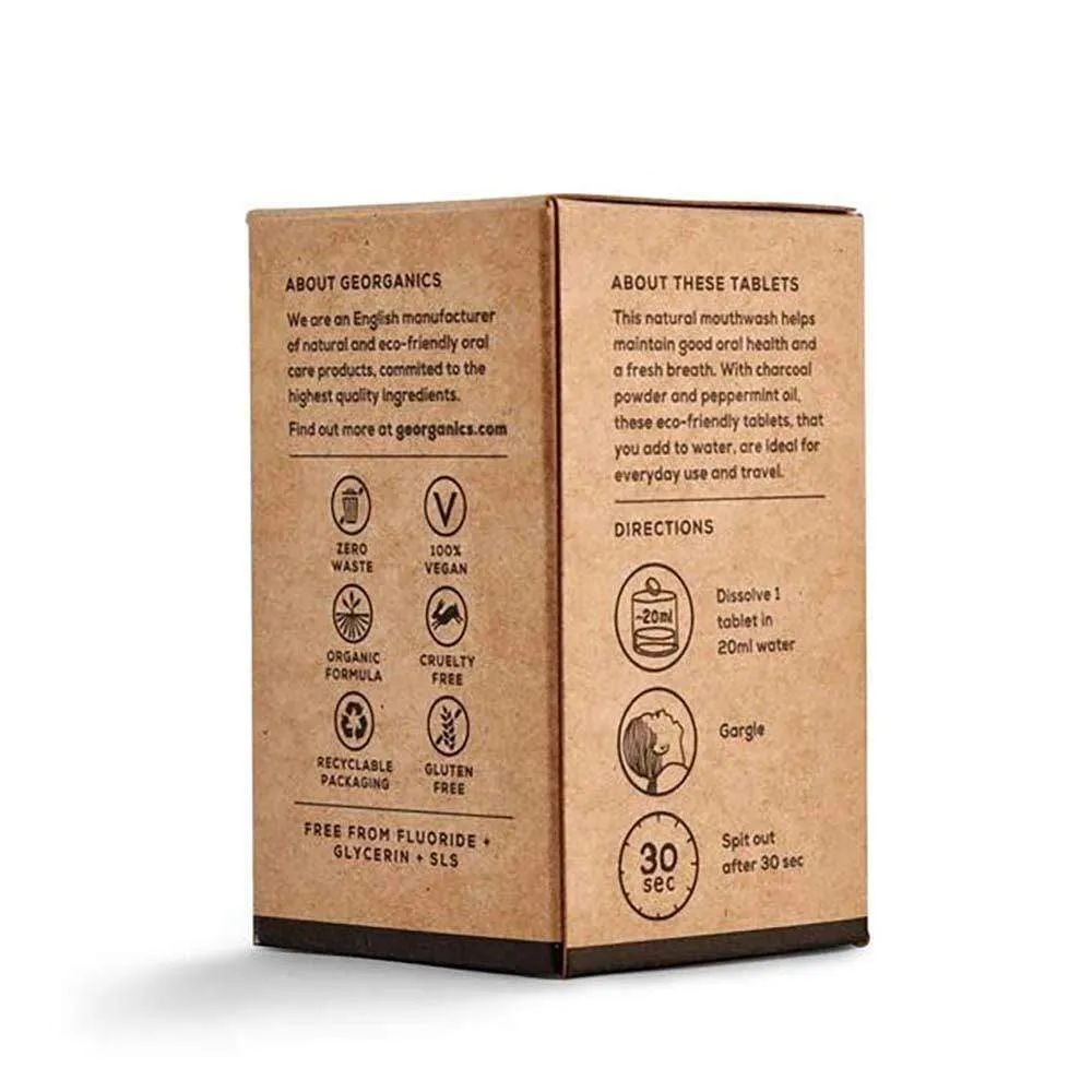 Georganics Natural Mouthwash Tablets - Activated Charcoal