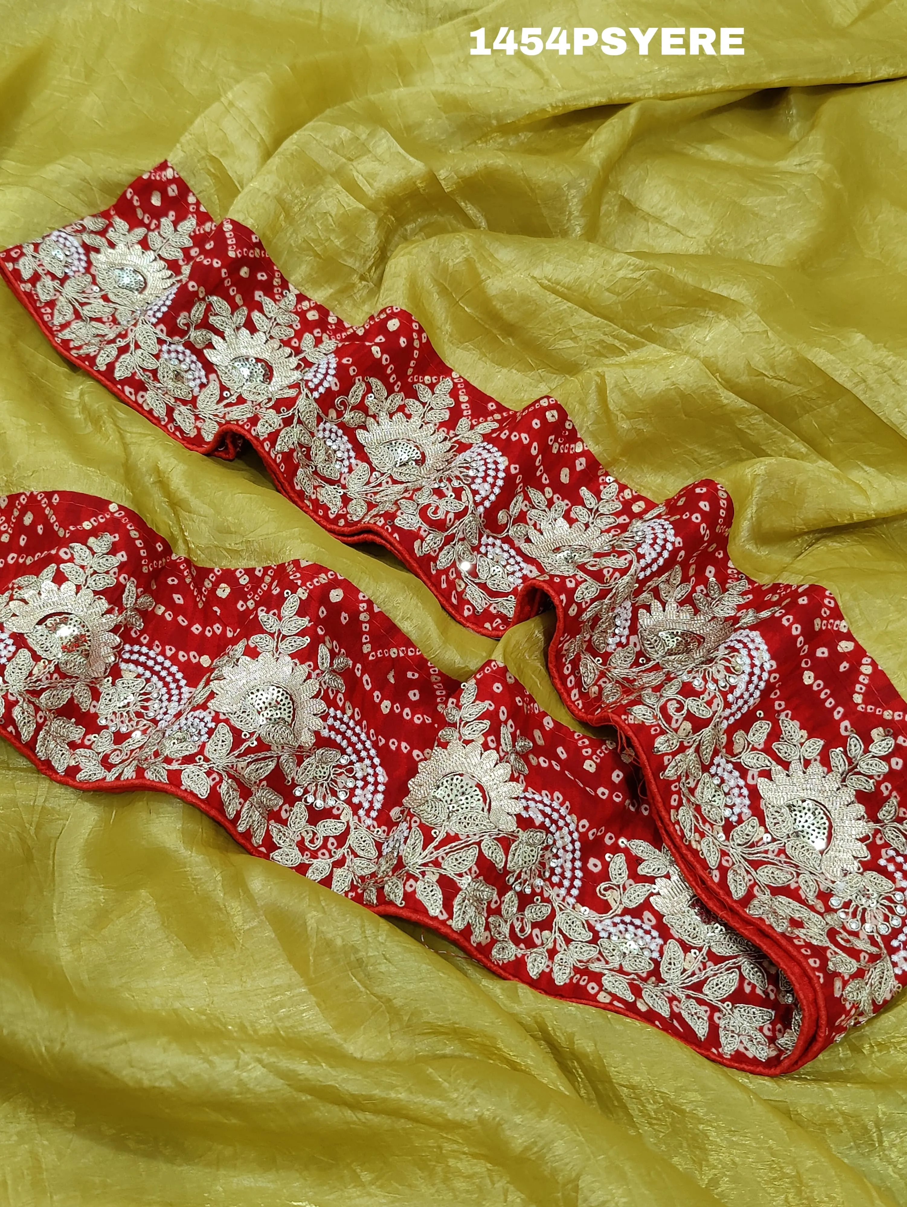 KcPc Pure Tissue silk Bandhani embroidery Work saree ,MAD