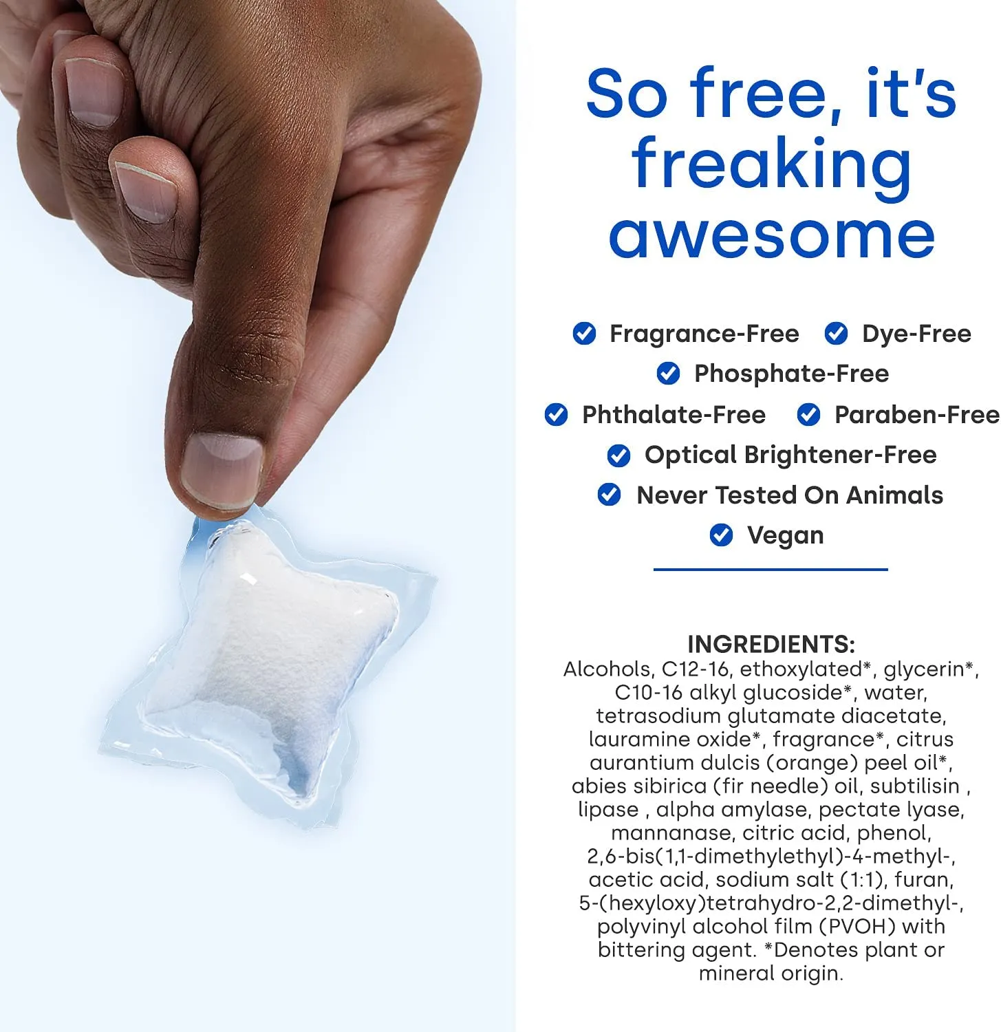 Laundry Detergent Pods, Natural Plant-Based Ingredients, Low Waste Packaging