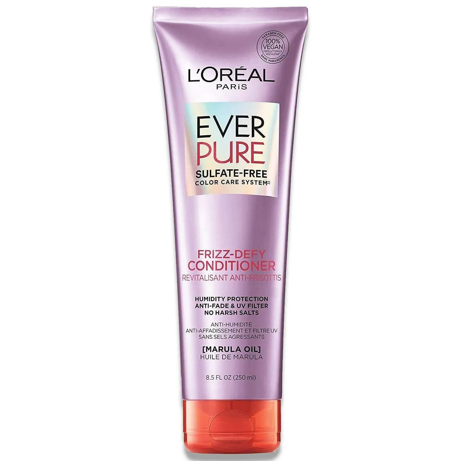 L'Oreal - EverPure Sulfate Free Frizz Defy Conditioner, With Marula Oil - 8.5 oz - 6 Pack