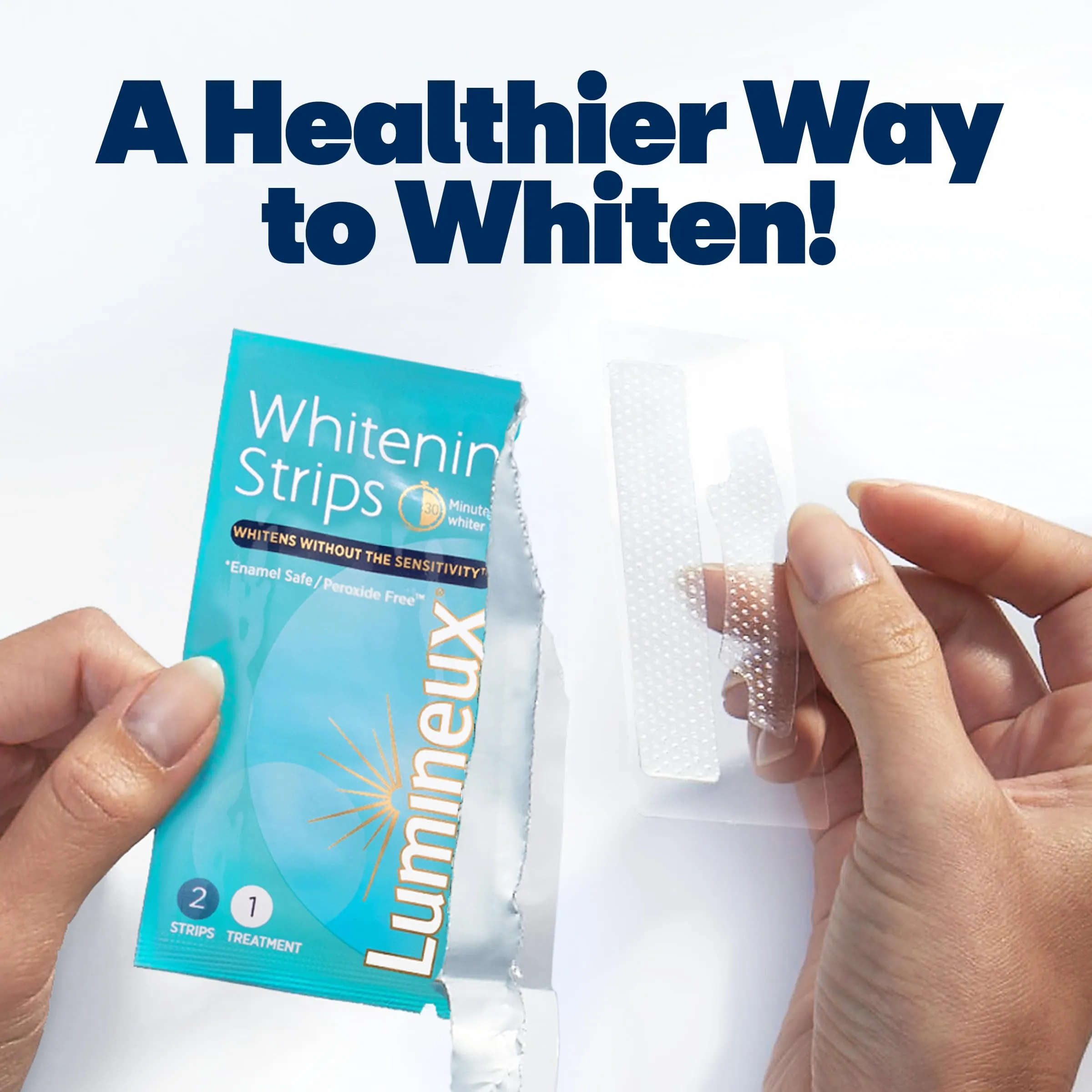 Lumineux Teeth Whitening Strips 21 Treatments  Peroxide Free - Enamel Safe for Whiter Teeth - Whitening Without The Sensitivity - Dentist Formulated - Sensitivity Free