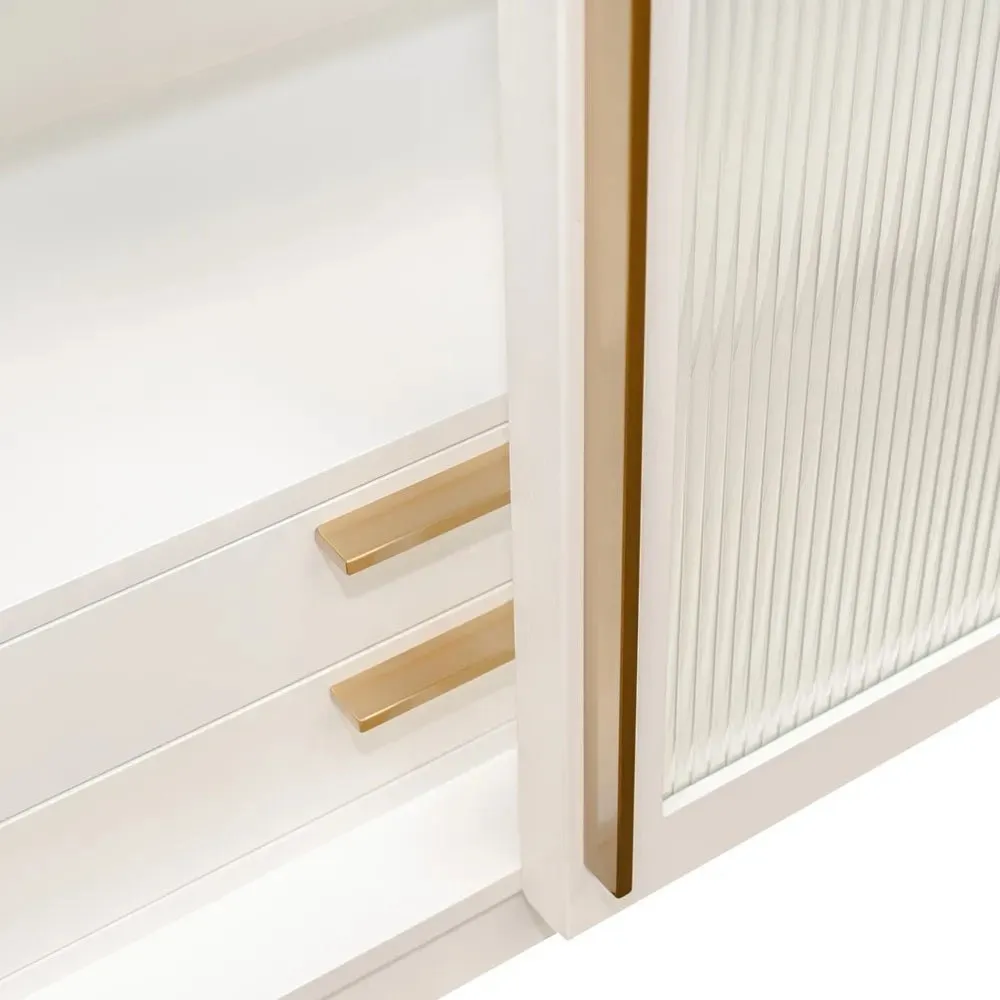 New York Oak Bar Cabinet - White
