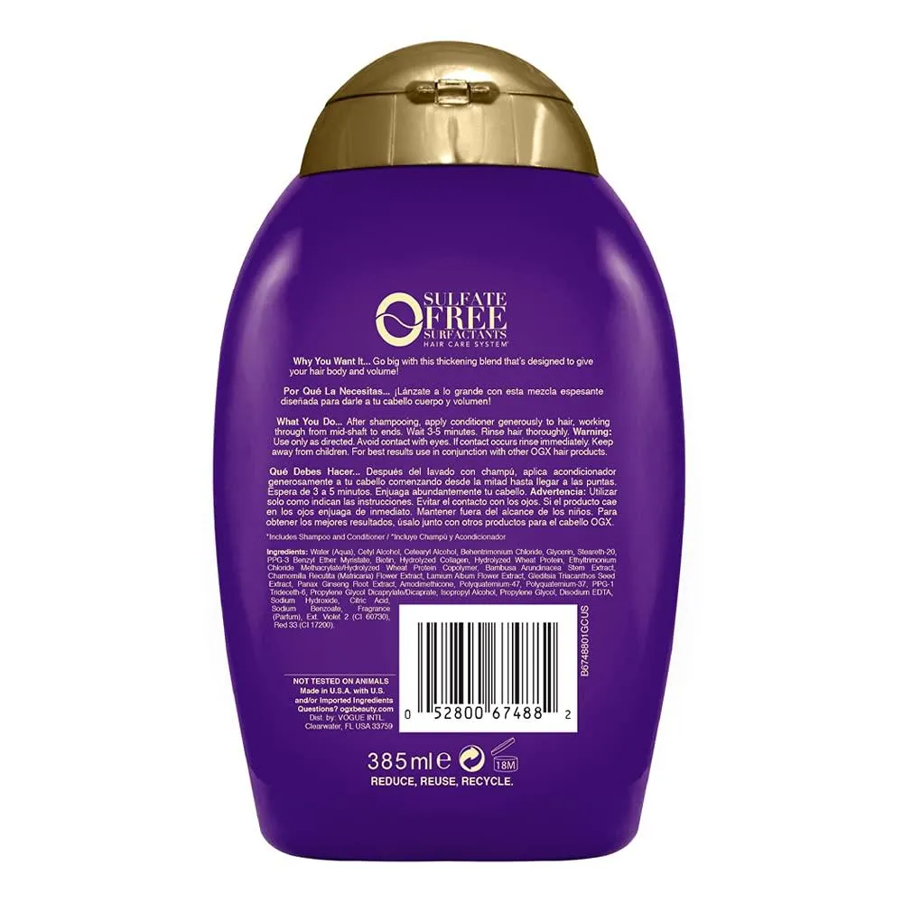 OGX Extra Strength Biotin & Collagen XS Conditioner 13 Oz Each, 4 Pack