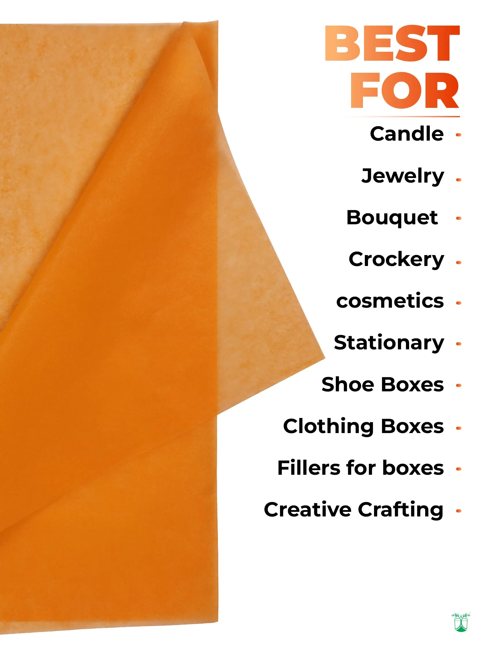 Orange Tissue Paper for Sustainable Packaging- MOQ 100 sheets