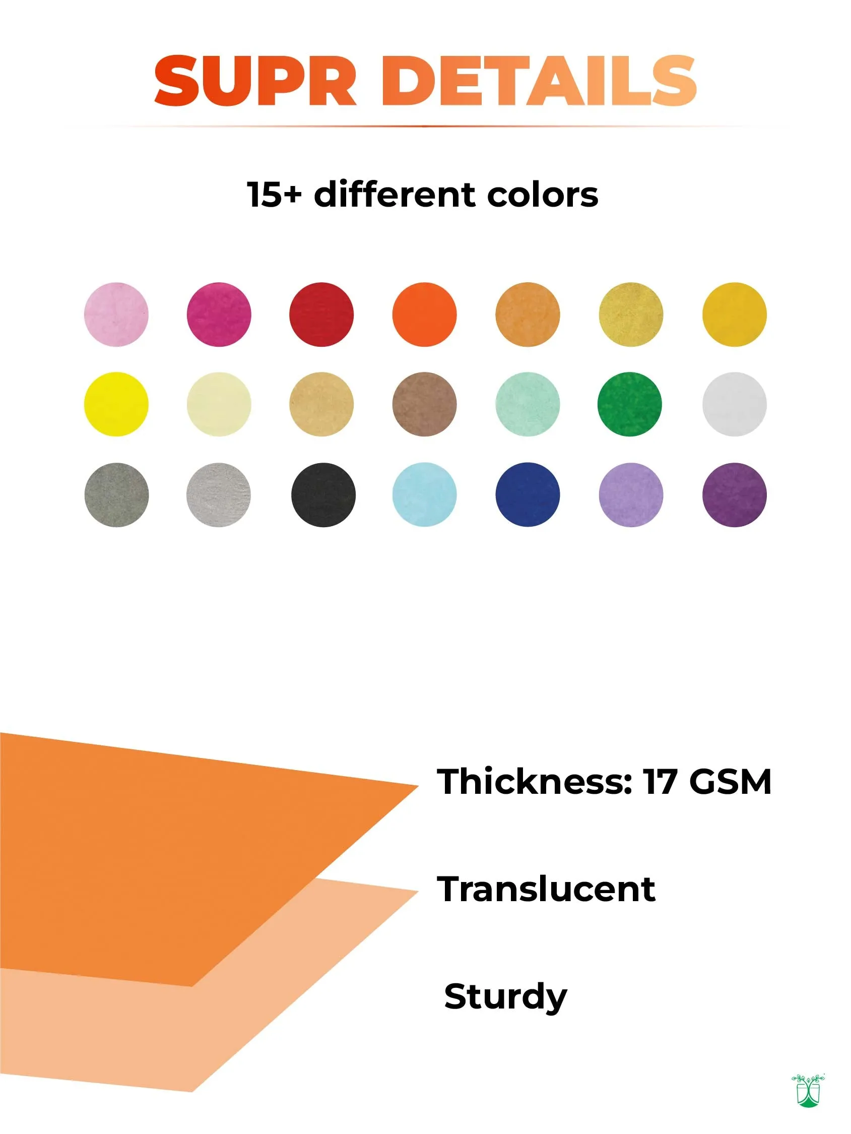Orange Tissue Paper for Sustainable Packaging- MOQ 100 sheets