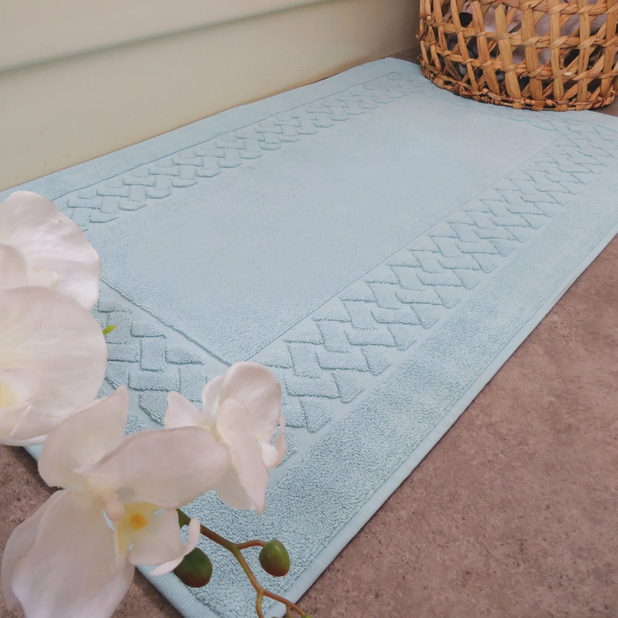 Pale Blue Luxury Cotton Bath Mat