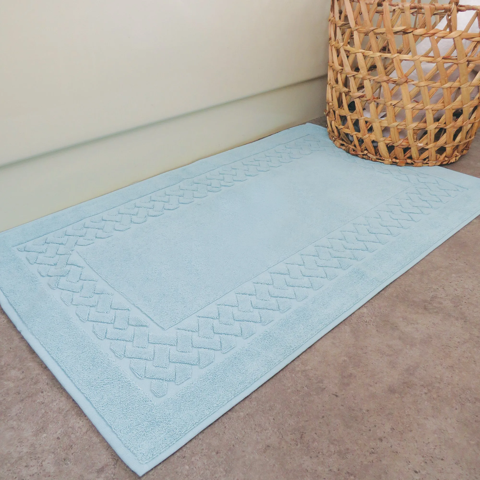 Pale Blue Luxury Cotton Bath Mat