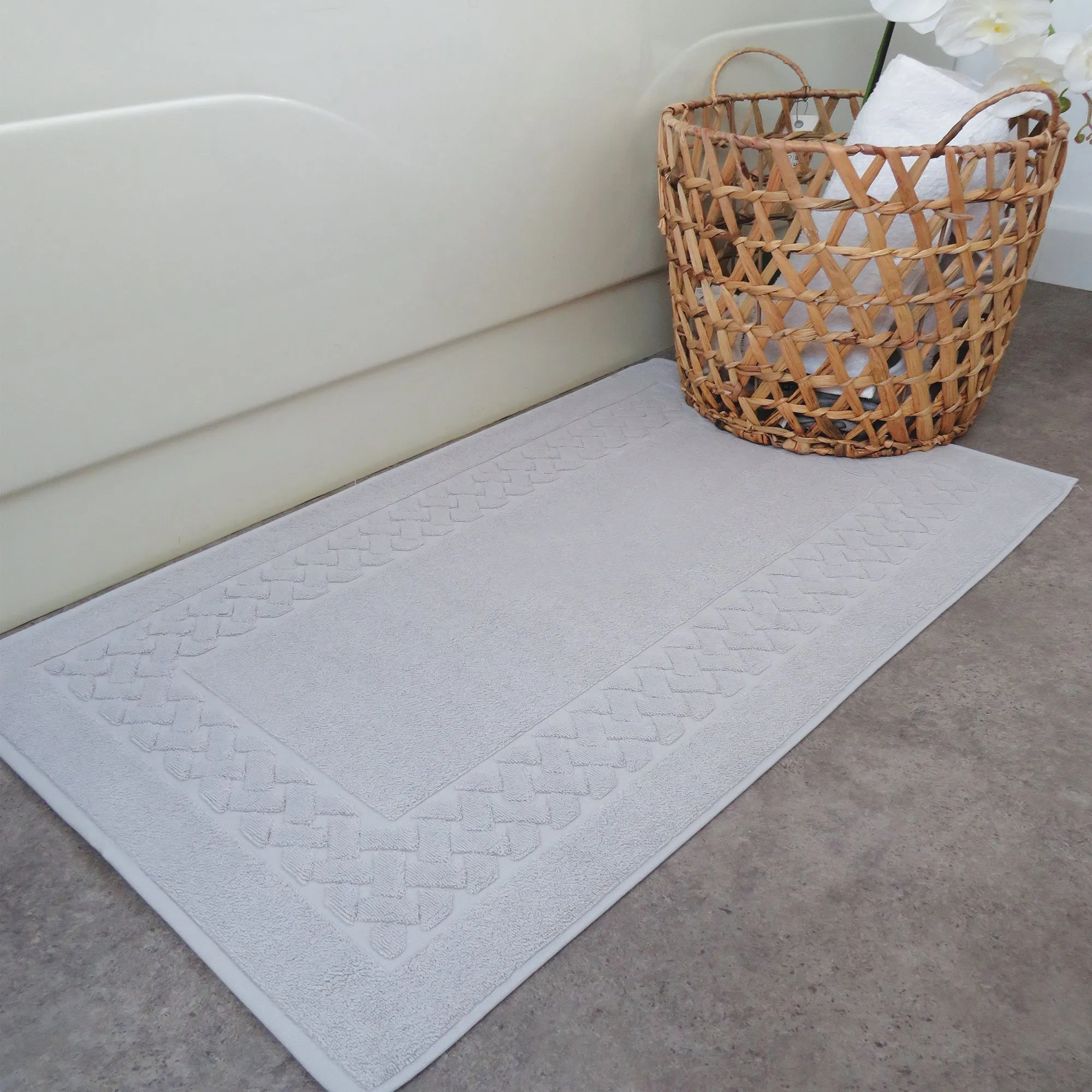 Platinum Grey Luxury Cotton Bath Mat