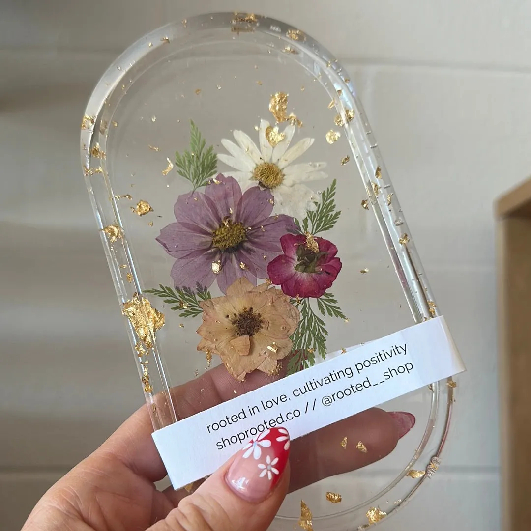 Pressed flower Trinket tray