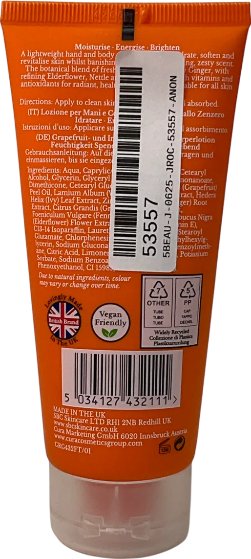 sbc Grapefruit & Ginger Hand & Body Lotion 100ml