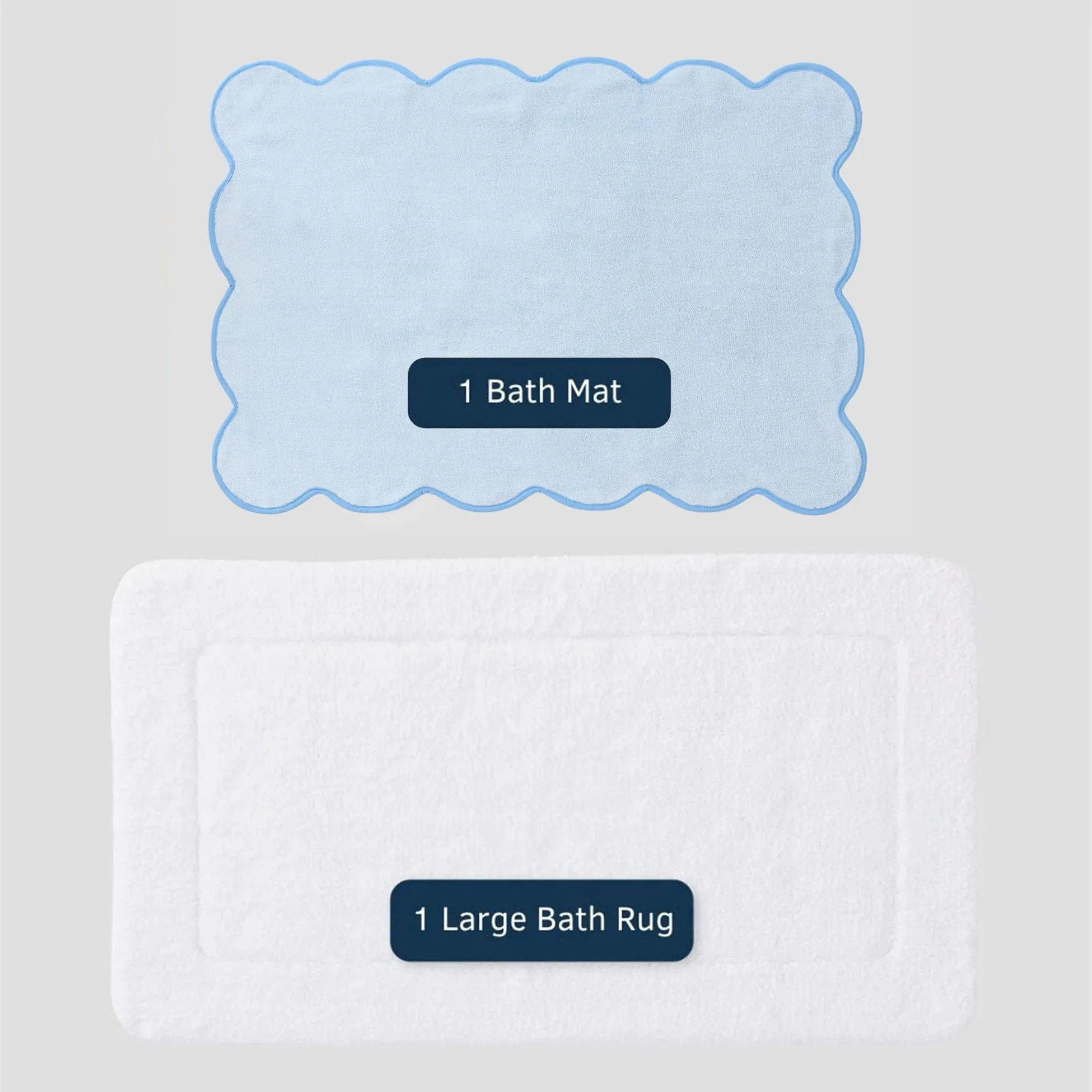 Scallop Bath Mat Bundle