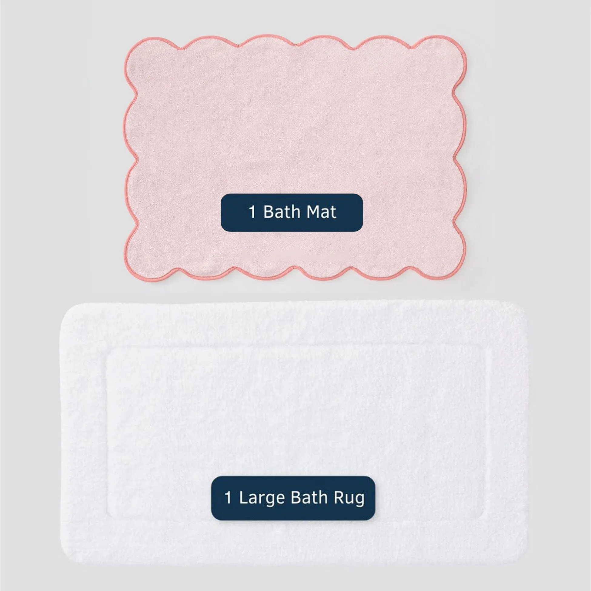 Scallop Bath Mat Bundle