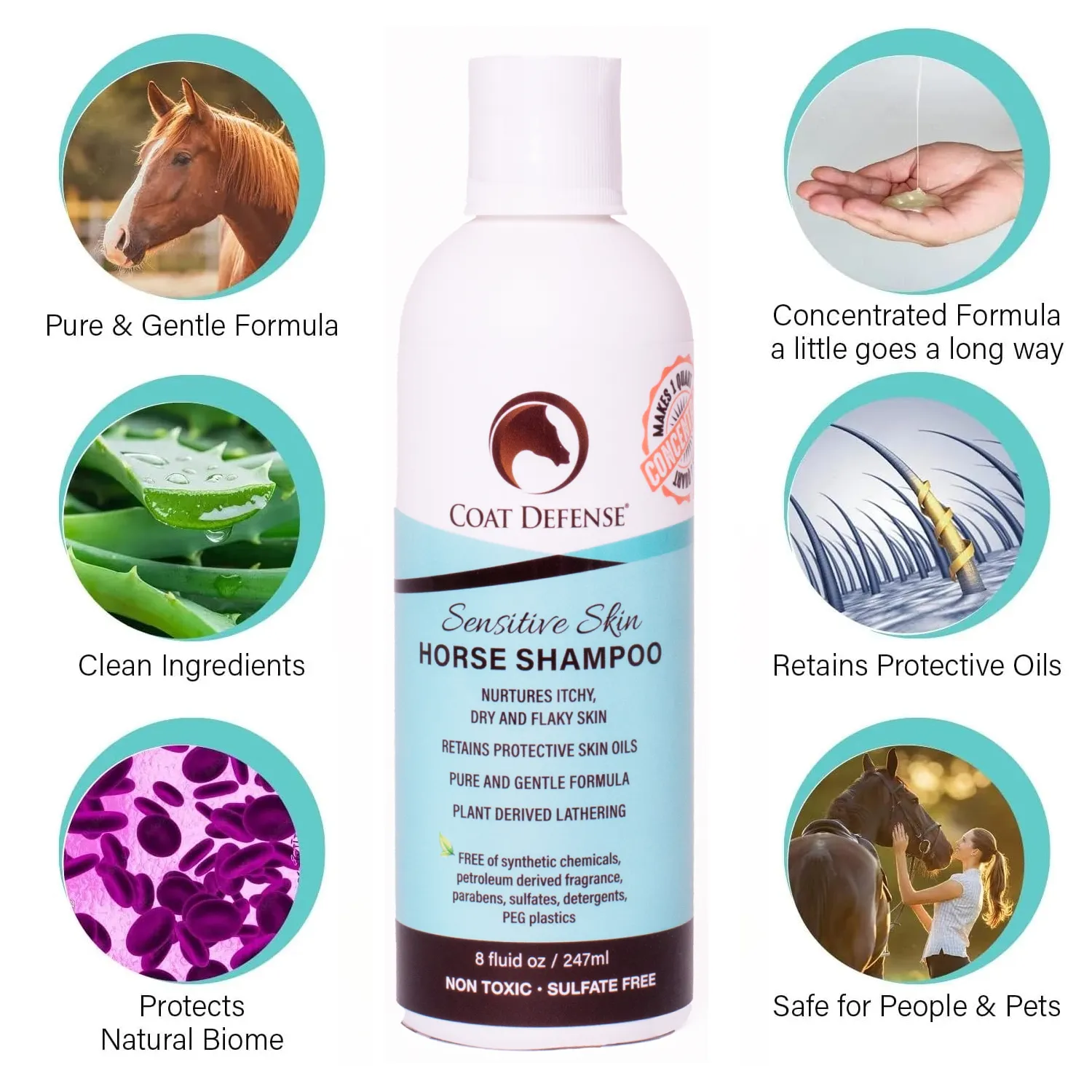 Sensitive Skin Horse Shampoo - 8oz  Concentrated