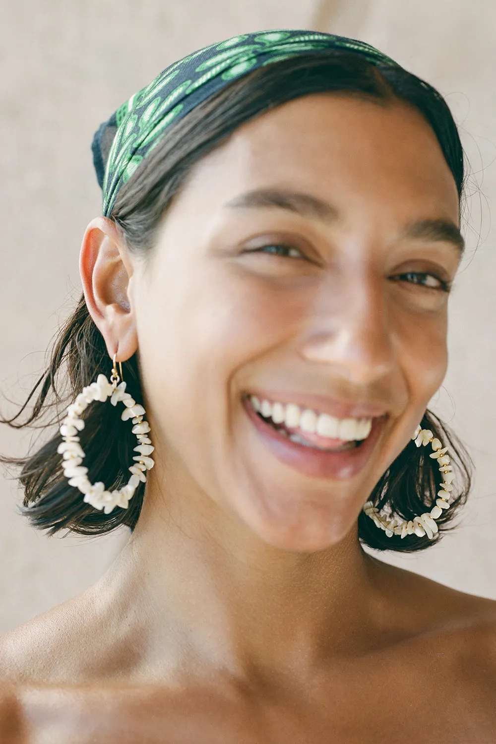 Seychelles Hoop Earrings White MOP
