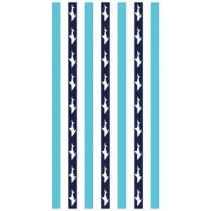 Shark Blue Stripe Bath Towel