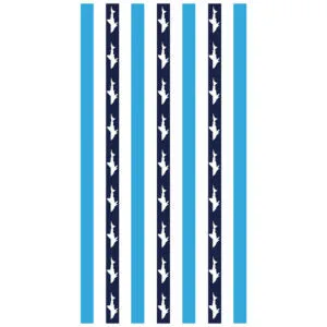 Shark Blue Stripe Bath Towel