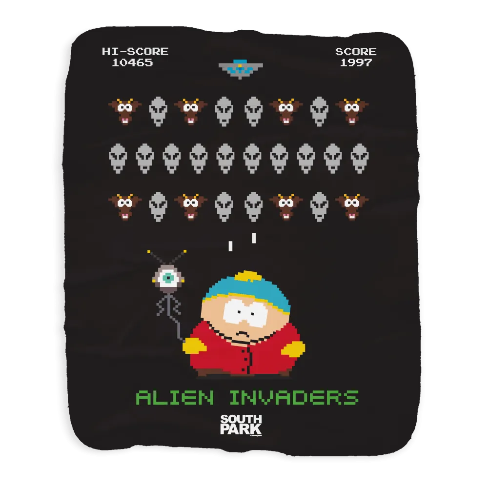 South Park Alien Invaders Grey Sherpa Blanket